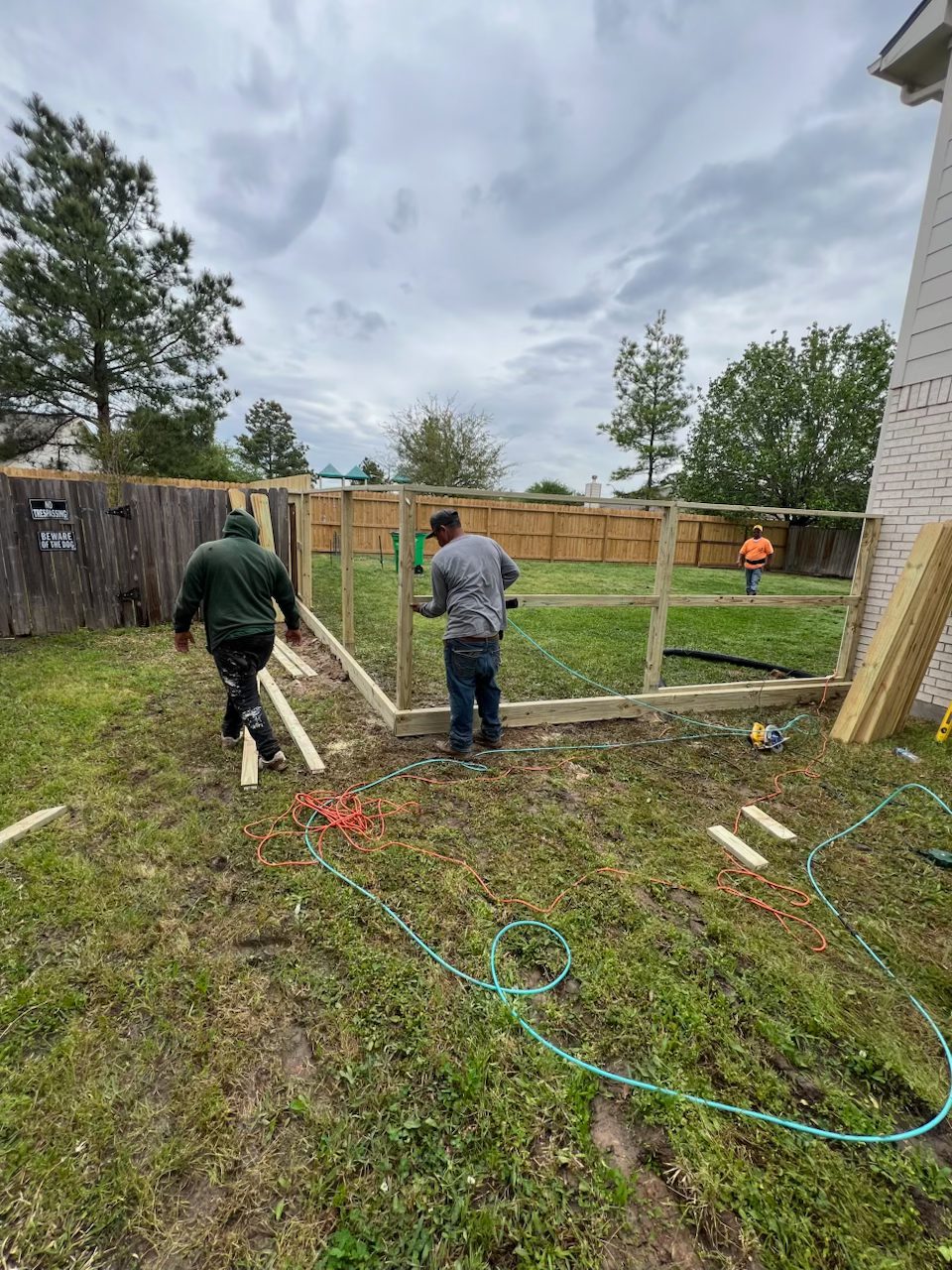 All Aboard crew laying out a new fence line