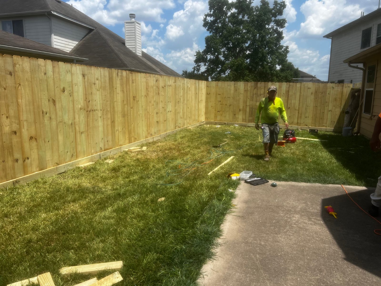 New wood fence